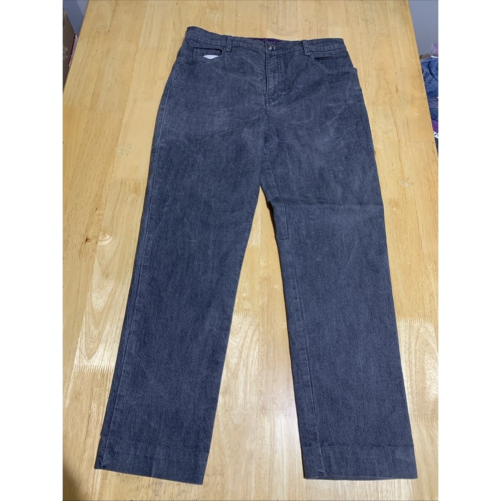 Gloria Vanderbilt Amanda Straight Leg Women's size 14 Gray/Black Denim Jeans